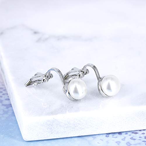 YOQUCOL 8mm Simulated Freshwater Pearl Clip On Earrings Not Pierced Elegant Stud Jewelry For Women