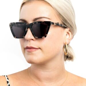 Illesteva Sunglasses Lisbon - White Tortoise/Grey