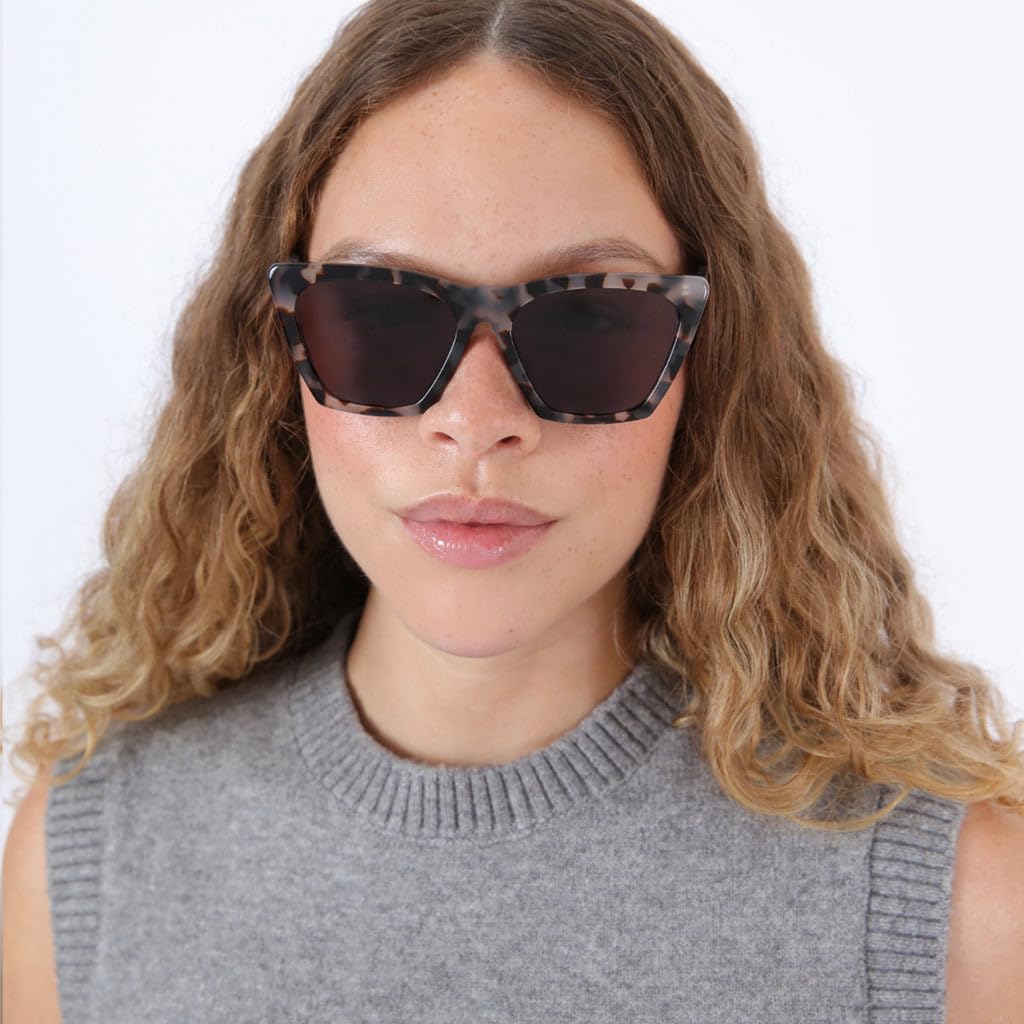 Illesteva Sunglasses Lisbon - White Tortoise/Grey