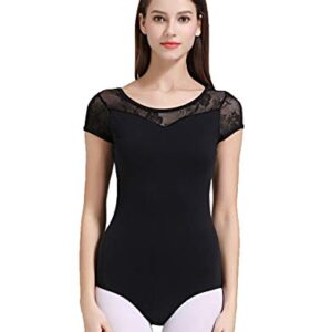 ModLatBal Women and Girls Short Sleeve Leotards for Ballet Dance Bodysuit