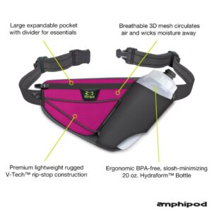 Amphipod Profile-Lite 20 Bottle Pack, Runners Waist & Hydration Belt, 5K/10K, Endurance & Ultra Running, Men & Women (20 oz.) - Sangria - 20 oz