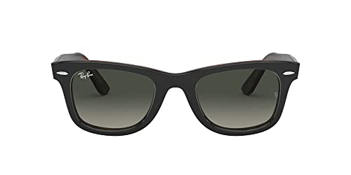 Ray-Ban RB2140 Original Wayfarer Square Sunglasses, Grey On Havana/Light Grey Gradient Dark Grey, 50 mm