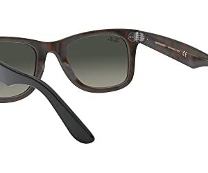 Ray-Ban RB2140 Original Wayfarer Square Sunglasses, Grey On Havana/Light Grey Gradient Dark Grey, 50 mm