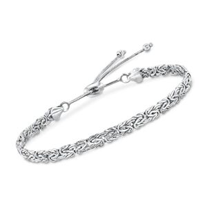 ross-simons 14kt white gold byzantine bolo bracelet