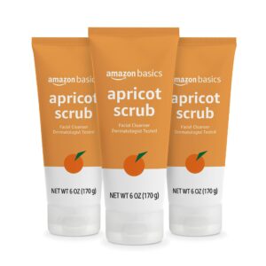 amazon basics apricot scrub facial cleanser, 6 ounce (pack of 3) (previously solimo)