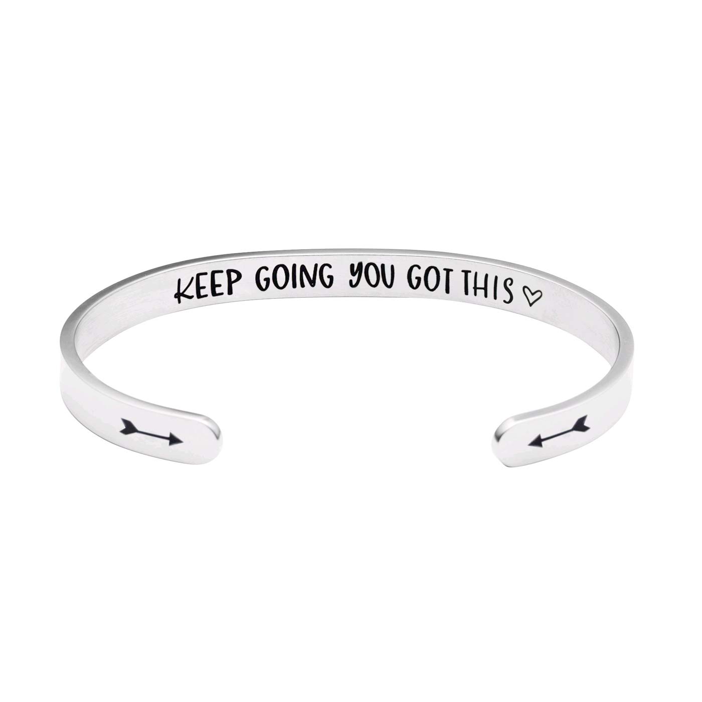 Jvvsci Keep Going You Got This Cuff Bracelet, Inspirational Motivational Gift, Friends BFF Sisters Encouragement Gift,Uplifting Gift for Her, Strength Jewelry, Arrow Symbols, Secret Message