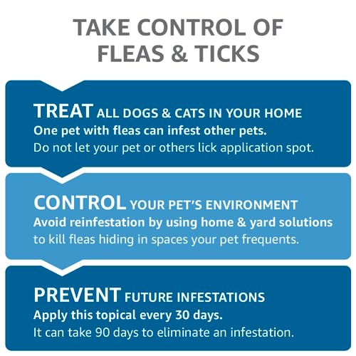 Amazon Basics Flea and Tick Topical Treatment for Medium Dogs (23-44 pounds), 6 Count (Previously Solimo)