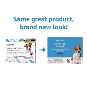 Amazon Basics Flea and Tick Topical Treatment for Medium Dogs (23-44 pounds), 6 Count (Previously Solimo)