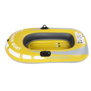 Wbestexercises Inflatable Boat with Two Paddle Mounts, 1 Person PVC Thicken Inflatable Kayak Canoe Rowing Air Boat Fishing Drifting Diving, Yellow