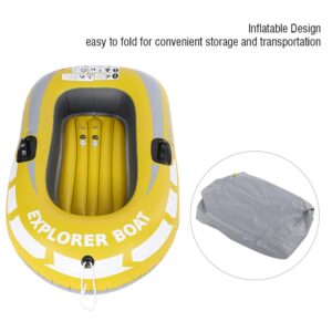 Wbestexercises Inflatable Boat with Two Paddle Mounts, 1 Person PVC Thicken Inflatable Kayak Canoe Rowing Air Boat Fishing Drifting Diving, Yellow