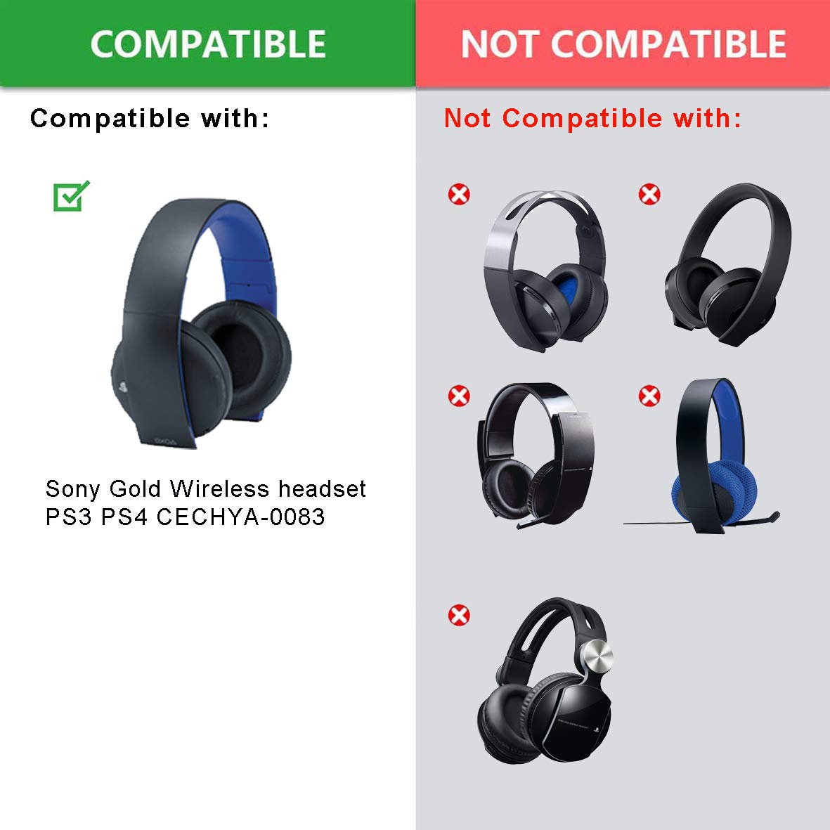 ps4 Gold Ear Pads - Replacement Ear Cushion Earmuff Earpads Cup Cover Pillow Compatible with Sony Sony ps4 ps3 ps4 Gold Wireless CECHYA-0083 Stereo 7.1 Virtual Surround Headphone Headset