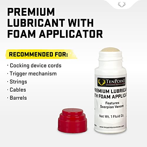 TenPoint Premium Lubricant with Foam Applicator - for Cocking Device Cords, Strings, Cables, Barrels & The Trigger Mechanism - Silicon Based, Contains Scorpion Venom