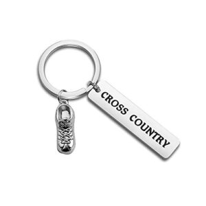 SEIRAA Sister Keychain Running Jewelry Runners Gift Run Shoe Charm Key Chain Inspirational Runner Marathon Gift (Cross Country)