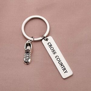 SEIRAA Sister Keychain Running Jewelry Runners Gift Run Shoe Charm Key Chain Inspirational Runner Marathon Gift (Cross Country)