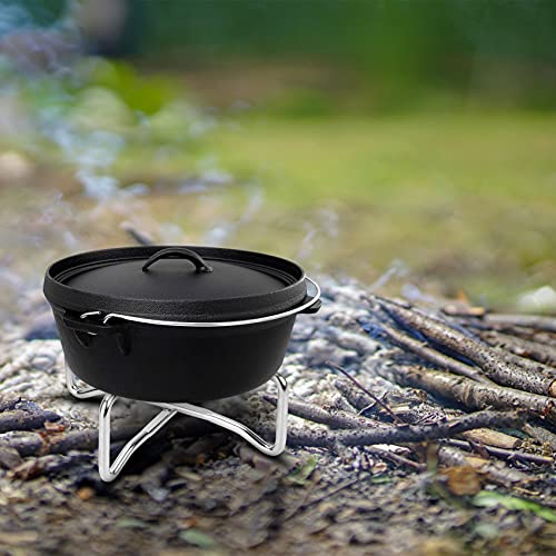 Stanbroil 8" Stainless Steel Folding Dutch Oven Lid Stand for Campfire Cooking, 4-in-1 Folding Pot Stand Camp Dutch Oven Tool