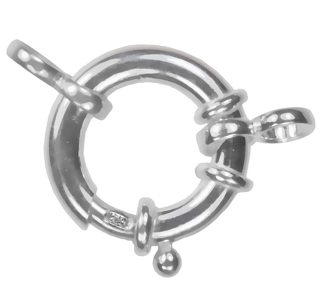 Sterling Silver Sailor Style Spring Ring Clasp with Figure-8 Ring 12mm