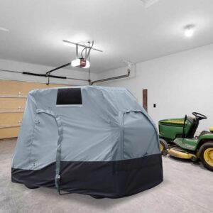 Explore Land Weatherproof 4 Passengers Golf Cart Cover Universal Fits EZGO Club Car Yamaha - All Season Golf Cart Enclosure with Driver Side Door and Back Side Zipper Window