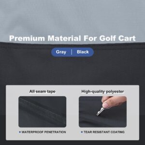 Explore Land Weatherproof 4 Passengers Golf Cart Cover Universal Fits EZGO Club Car Yamaha - All Season Golf Cart Enclosure with Driver Side Door and Back Side Zipper Window