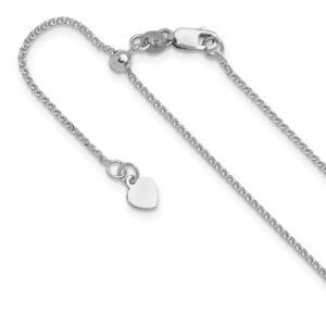 IceCarats 14K White Gold Adjustable 1.2mm Double Curb Link Chain Necklace 22 inch