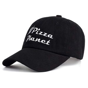 Home Fashion DIY Pepperoni Pizza Adult Cotton Embroidered Low Profile Baseball Dad Caps Adjustable (Black Style 6)