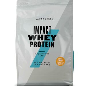 Myprotein - Impact Whey Protein Powder Blend - Naturally Flavored Drink Mix - Daily Protein Intake for Superior Performance - Salted Caramel (5.5 lbs, Pack of 1)