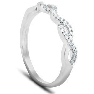 Countour Infinity Diamond Guard Engagement Wedding Ring Enhancer 10k White Gold - Size 10