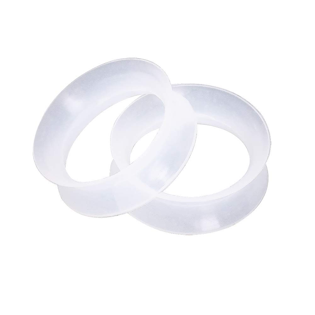 Pierced Owl Clear Ultra Thin Double Flared Silicone Saddle Tunnel Plugs, Sold as a Pair (19mm (3/4"))