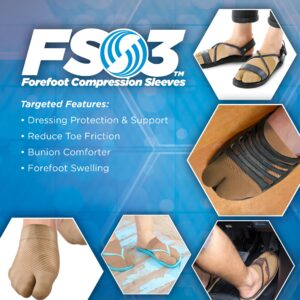 OrthoSleeve FS3 Forefoot Compression Sleeves Bunion Comforter and Split Toe Alignment Sleeve with Padded Toe Zone to Reduce Toe Friction and Reduce Forefoot Swelling…