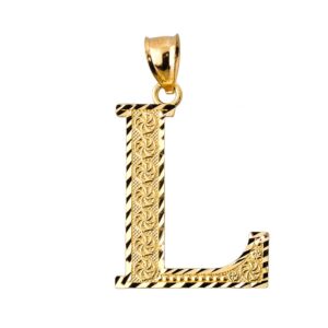 Fine 14k Yellow Gold Initial Letter L Charm Pendant, 0.7"