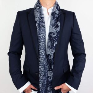 MELIFLUOS DESIGNED IN SPAIN Scarf for Men Lightweight Paisley Fashion Scarves Man Gentleman Summer Fall Spring (MFS02)