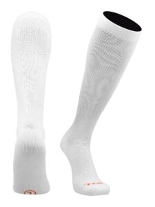 madsportsstuff pro line over the calf baseball socks (white, large)