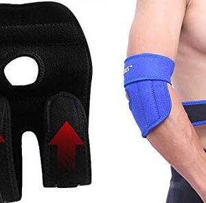 Elbow Support (1 Piece) Adjustable Elbow Brace Sports Protective Gear Pad Arthritic Pain Relief, Sports Injury Rehabilitation & Protection Tennis Basketball Golf Gym Fitness Support