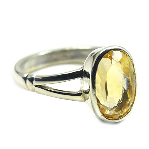 Jewelryonclick Real Citrine Silver Cut Rings for Women 4 Carat November Birthstone Jewelry in Size 4-13