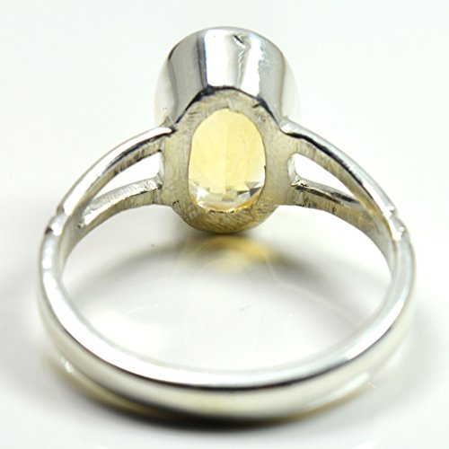 Jewelryonclick Real Citrine Silver Cut Rings for Women 4 Carat November Birthstone Jewelry in Size 4-13