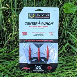 TenPoint EVO-X CenterPunch Broadhead, Red - Pack of 3 - 100-Grain, Rear-Deploying Design