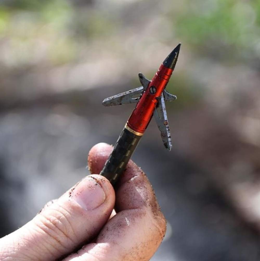 TenPoint EVO-X CenterPunch Broadhead, Red - Pack of 3 - 100-Grain, Rear-Deploying Design