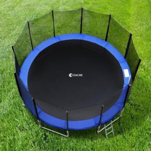 ExacMe Trampoline Pad Replacement Round Safety Spring Cover, No Hole for Pole (Blue, 8 Foot)