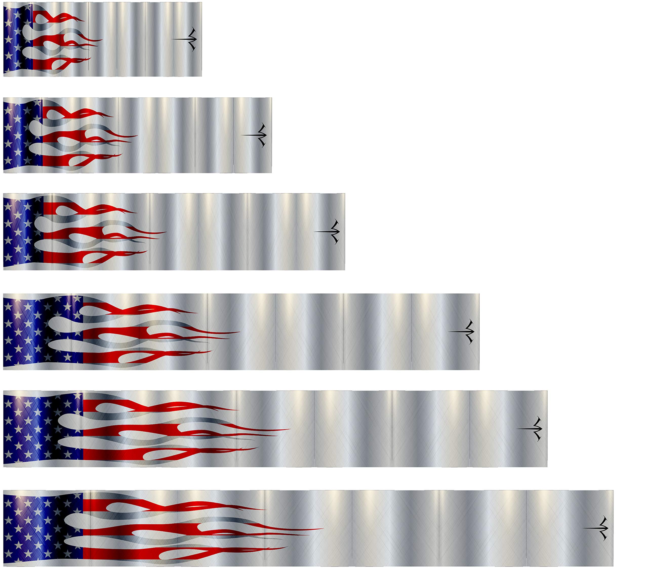 White Water Archery Non-Laminated Metallic USA Flag Arrow Wraps 15 pk Choose Length Width (7, 1)