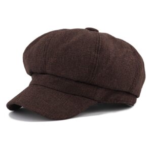 gisdanchz women newsboy cap cabby hat fashion ladies hats visor beret womens cabbie paperboy hat women painters hat cabby newsboy cap for women brown.