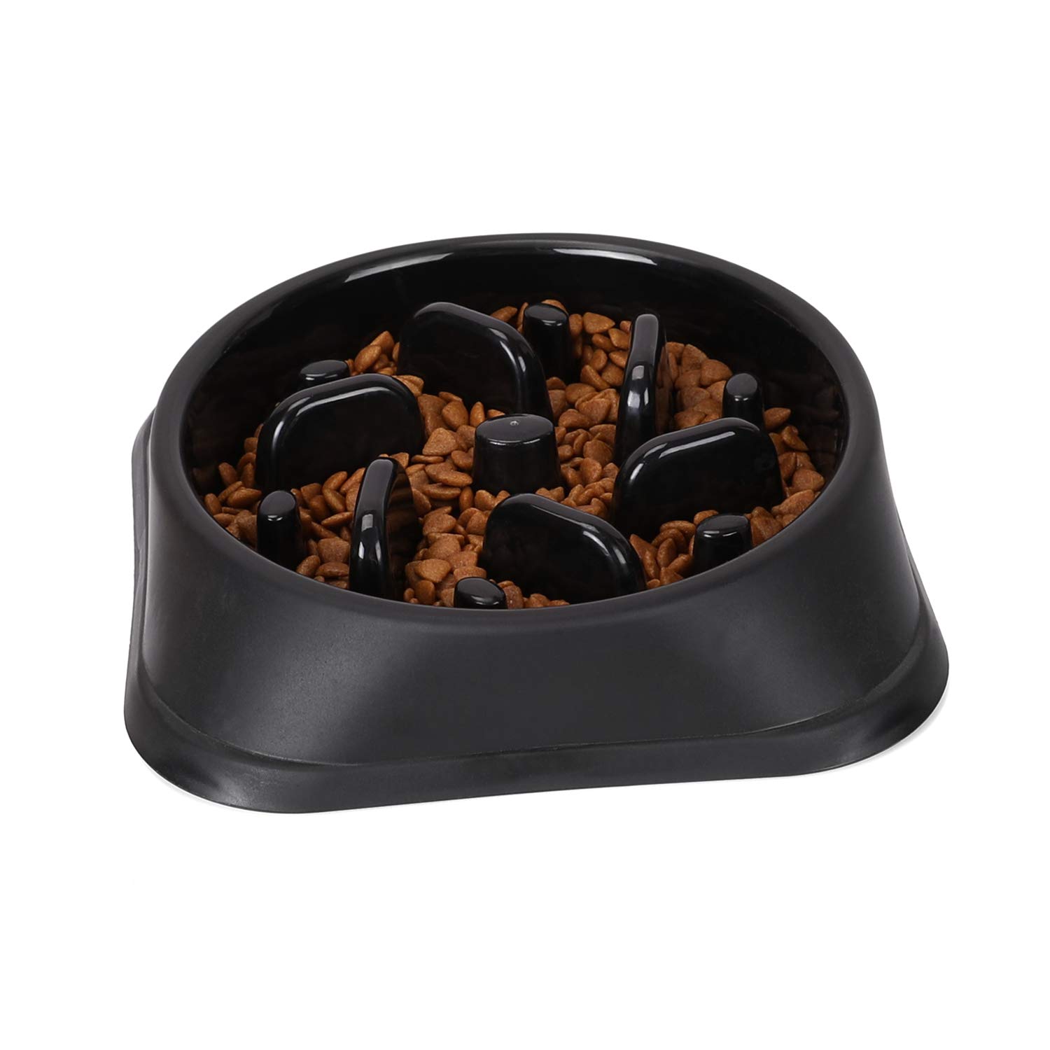 JASGOOD Dog Feeder Slow Eating Pet Bowl Eco-Friendly Non-Toxic Preventing Choking Healthy Design Bowl for Dog Pet(S-M,Black)