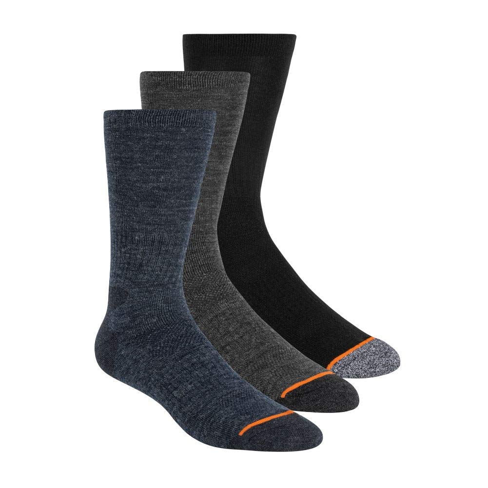 Weatherproof Men's 3 Pack Crew Socks, Dark Blue, 10-13