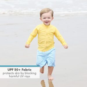 SwimZip UPF 50+ Long Sleeve Rash Guard for Boys and Girls - Baby, Toddler, Kids Yellow