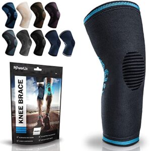 powerlix compression knee sleeve for women & men, medical knee brace for arthritis & knee pain relief, meniscus tear & injury recovery, knee support & protection for working out, running & all sports