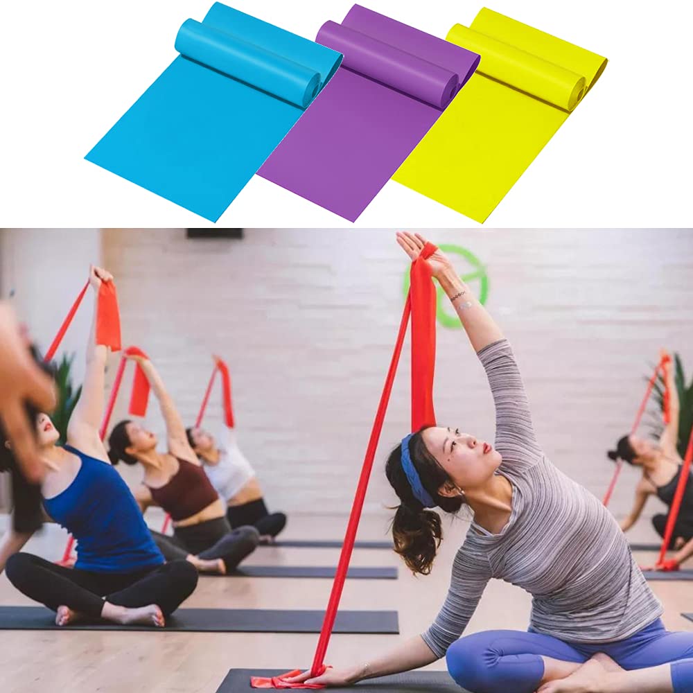 GOAITOU Resistance Bands Set of 3 Elastic Exercise Bands, Workout Band for Physical Therapy, Recovery, Yoga, Pilates, Strength Training