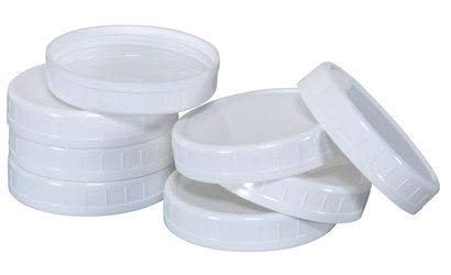 Wide-Mouth Reusable Plastic Lids for Canning Jars, 8 Count, Mainstay (3.62" dia x .75" H) (Limited Edition)