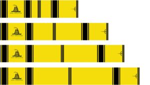 white water archery non-laminated yellow black gadsden flag arrow wraps 15 pk choose length width (5, 1)