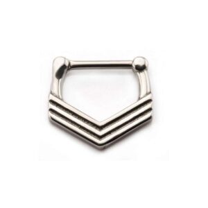 pierced owl triple chevron septum clicker in 316l stainless steel