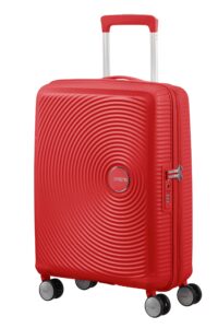 american tourister soundbox - spinner small expandable hand luggage, 55 cm, 41 liters, red (coral red)