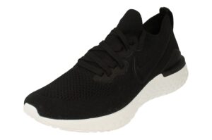 nike men's epic react flyknit running shoes, black/gunsmoke, 11