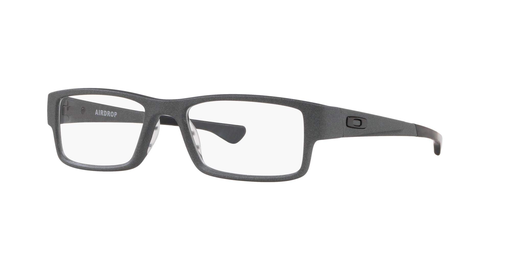 Oakley Men's Ox8046 Airdrop Rectangular Prescription Eyeglass Frames, Satin Light Steel/Demo Lens, 53 mm